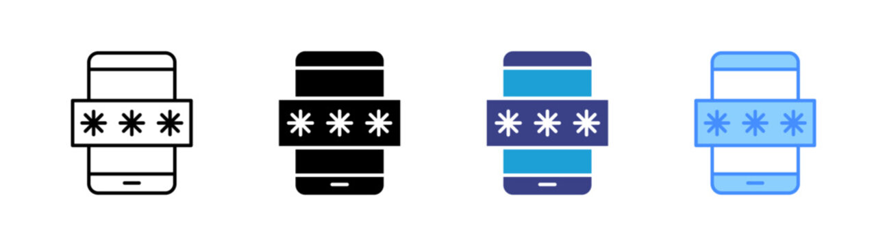 One Time Password icon set multiple style collection