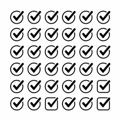 Obraz premium Collection of check mark symbols in various styles