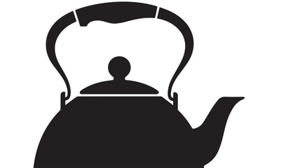 Obraz premium A Simple Black and White Illustration of a Classic Tea Kettle