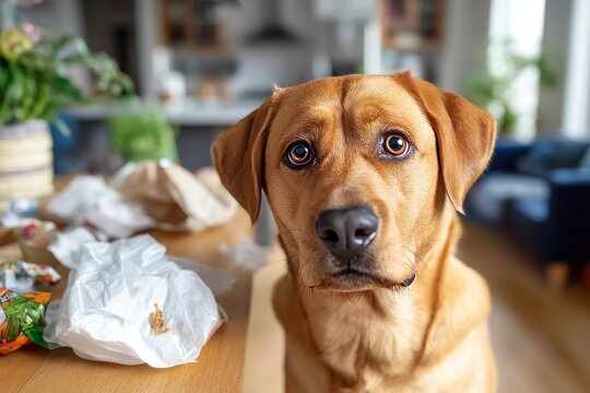 Mischievous Dog Caught in the Act of a Humorous Prank at Home