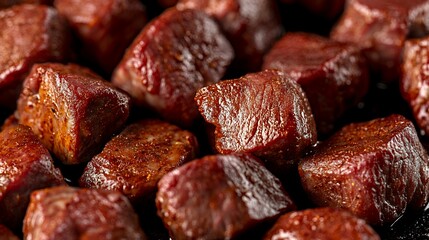 Obraz premium Glossy Ethiopian Tibs meat closeup