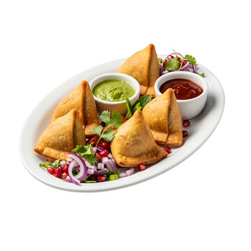 Delicious Samosas with Chutneys for Ramadan and Eid Celebration