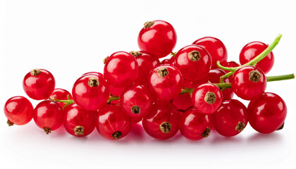 Bunch Of Red Currants With Eleven Berries On White