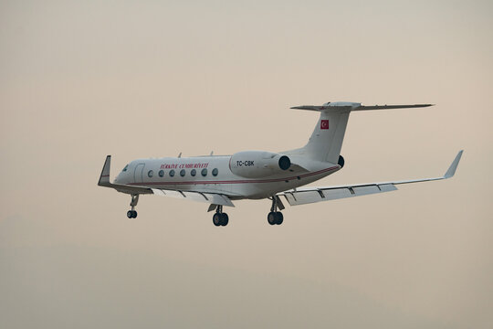 TC-CBK Turkey Government Gulfstream G550 jet in Zurich in Switzerland 22.1.2026
