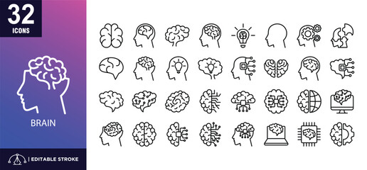 Brain Line Icon Set © okta