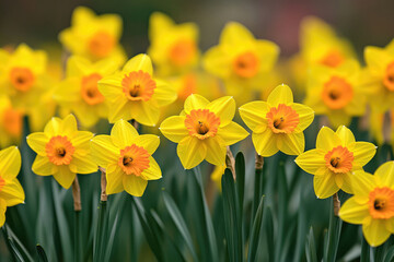 Obraz premium Fresh Spring Daffodil Scene for Wallpaper