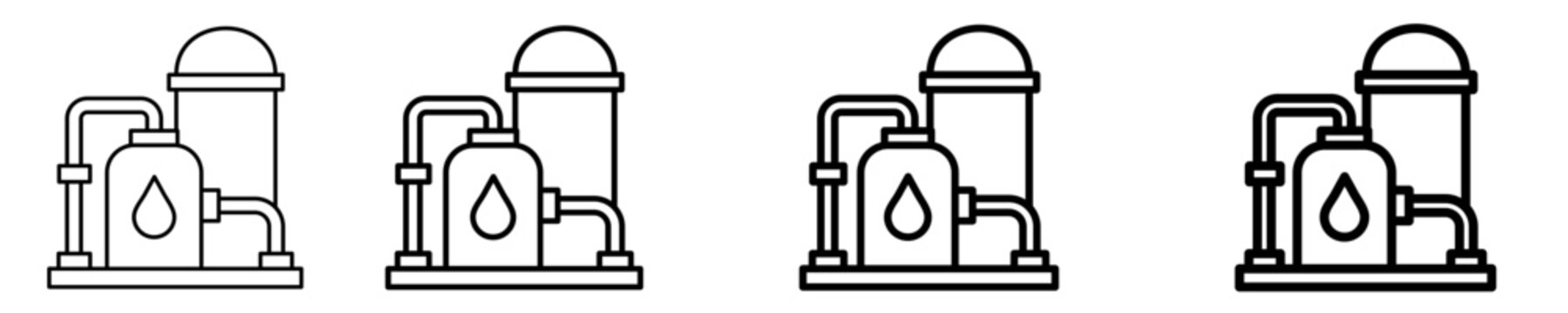 Oil Refinery  Icon Set Different Style Collection
