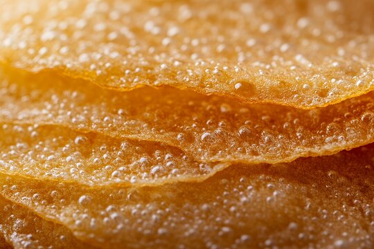 Close up of golden fried turkish pisi dough texture