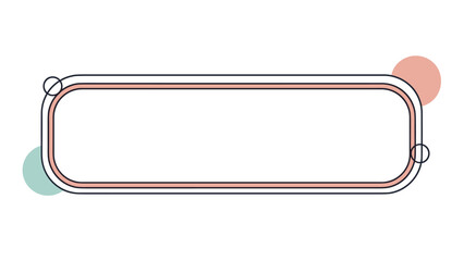 Modern long rounded rectangular frame with thin outlines and soft pastel circles for elegant titles and digital headings.