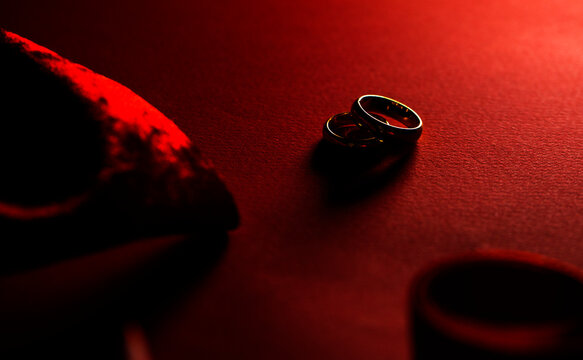 wedding rings. Wedding day. Flowers. Background. 