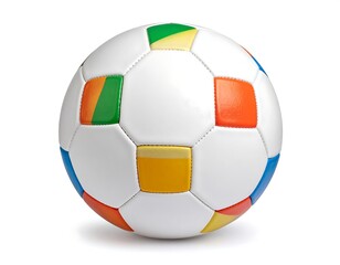 Fototapeta premium Colorful Soccer Ball on White Background.