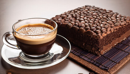 Chocolate Mosaic Cake And Coffee