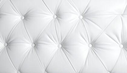 Naklejka premium Elegant White Tufted Upholstery Texture Background.