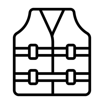 Life Jacket Icon - Black Outline