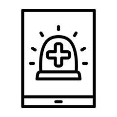 Obraz premium Emergency App Icon - Black Outline