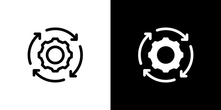 Cycle icon concept with flat Black White Background. Vector illustration.