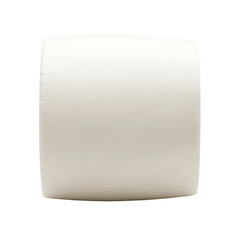 A roll of white toilet paper on a transparent background