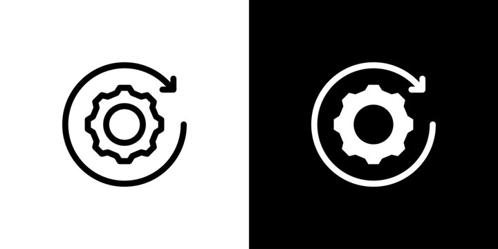 Reload icon concept with flat Black White Background. Vector illustration.