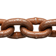 Fototapeta premium A rusty chain on a transparent background