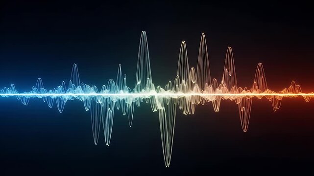 neon audio waveform visualization across spectrum