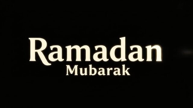 Celebrating Ramadan Mubarak with festive text on a video screen display