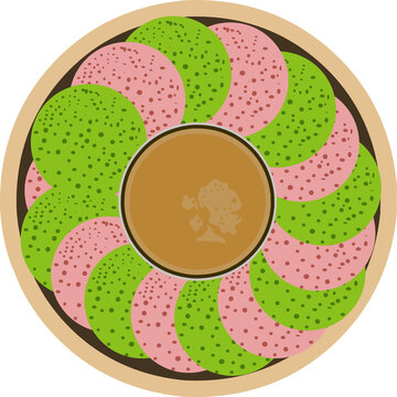 Colorful serabi or rainbow serabi is a modern variation of traditional Indonesian snacks that uses food coloring
