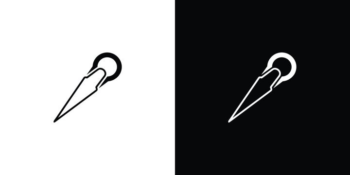 Simple black and white icons of a metal cotter pin or split pin fastener component