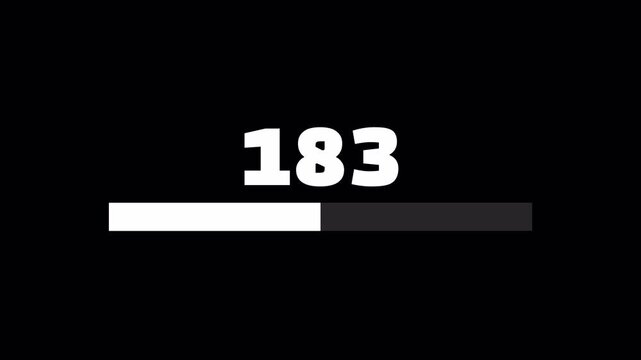 full year reverse counter animation counting down from 365 to 0 days, 365 days left countdown.