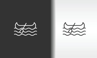 Canoe Vector, Icon Or Logo Sign Isolated Symbol Illustration