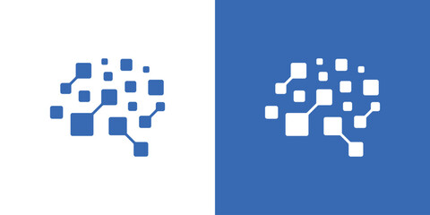 Dual meaning logo combining a brain and digital connection elements, symbolizing intelligence, neural networks, data-driven insight, and advanced digital or AI solutions.
