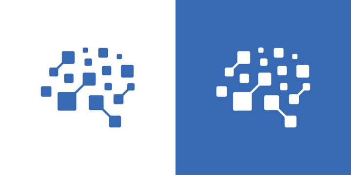 Dual meaning logo combining a brain and digital connection elements, symbolizing intelligence, neural networks, data-driven insight, and advanced digital or AI solutions.