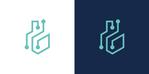 Dual meaning logo combining a laboratory glass and technology elements, symbolizing scientific research, innovation, precision, and advanced tech-driven laboratory solutions.