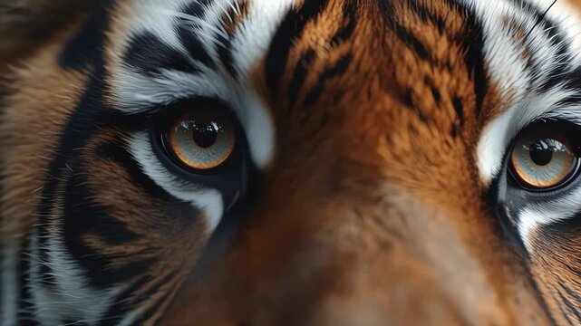 Tiger's Intense Gaze: Wildlife Close-Up
