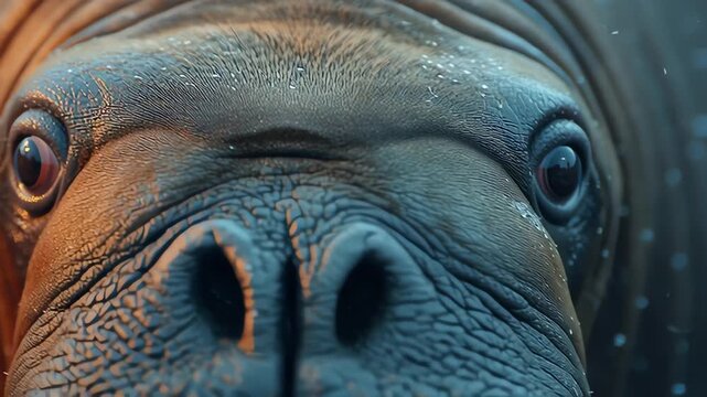 Walrus close-up: Arctic wildlife portrait