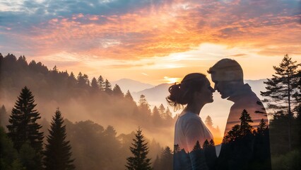 sunset in the mountains