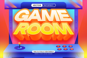 Text effect editable 3d gaming game room cartoon font style