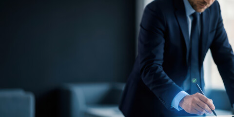 Business certification quality digital interface with check compliance approval document validation system technology safety analysis authenticity assurance standard