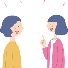 話をしている女性二人