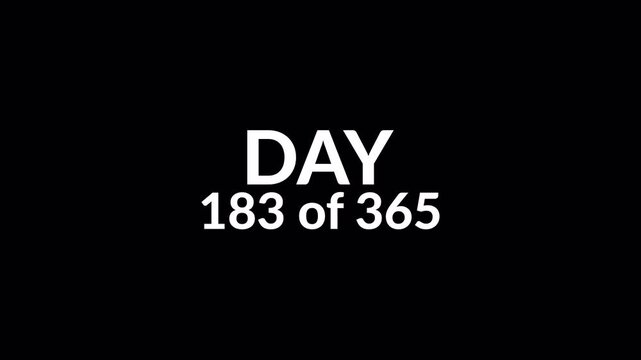 Animated 0 to 365 days timeline with day written below completing 365 of 365 counter.
