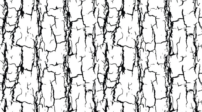 Monochrome bark texture, featuring natural crack details and fissures background.