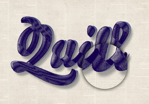 Fabric Stitch Embroidery Text Effect