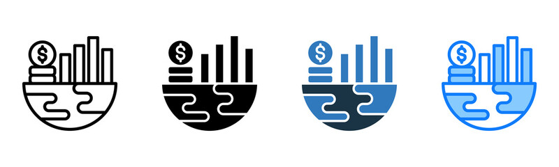 Economy Sector icon multiple style 