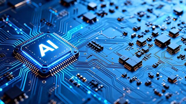 AI chip on circuit board