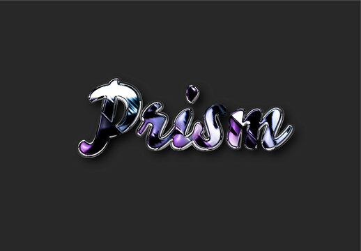Chrome Metallic Shiny Script Text Effect