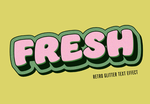 Retro Glitter Bubble Text Effect