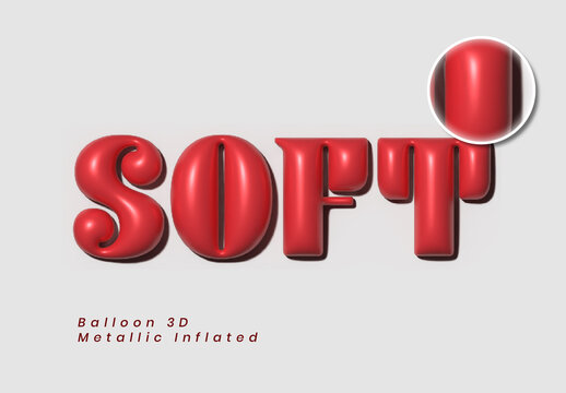 Glossy Balloon 3D Inflated Text Effect