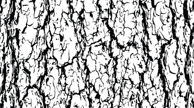 Vector image of Tamarack bark texture. Natural background, vector, black and white surface.