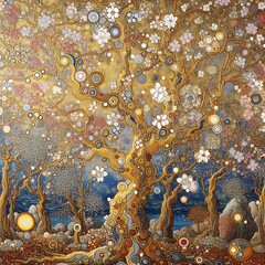 abstract background with flowers