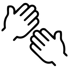 Obraz premium Outline style for a pair of hands features two open hands. Related to digital interfaces, denote touch-screen gestures, manual tasks, collaborative efforts in medical or healthcare scale context