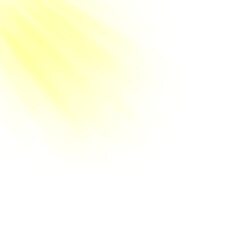 A bright yellow line light with a white outline abstract and minimalist. isolated on transparent background